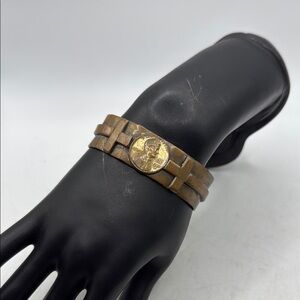 Vintage Copper Cuff Bangle Bracelet Penny Cross Jewelry